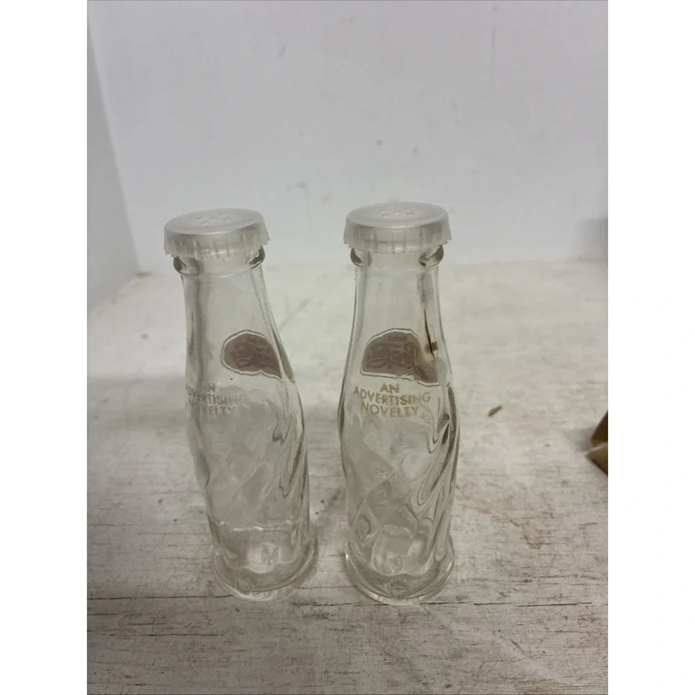 Vintage Miniature Pepsi Cola Advertising Bottles Set Of 2 - 4.3/8